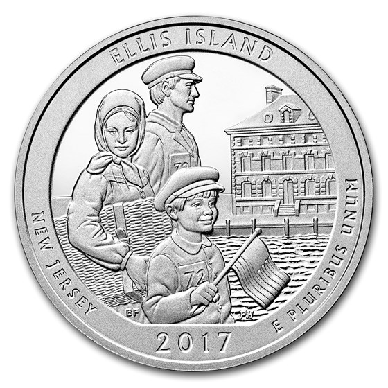 2017 5 oz Silver ATB Ellis Island National Monument, NJ 2017 5 oz Silver ATB Ellis Island National Monument, NJ